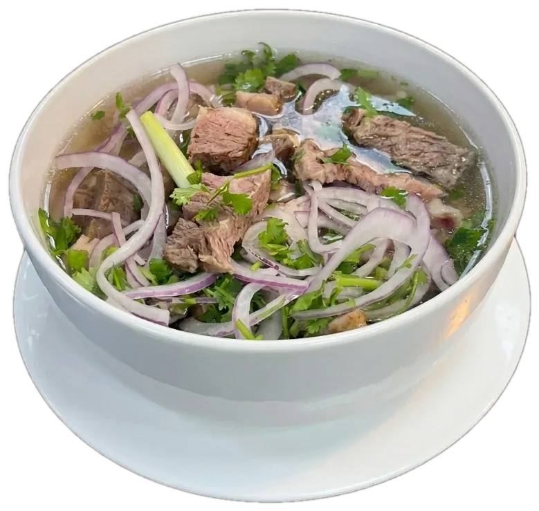 A giant bowl of beef pho